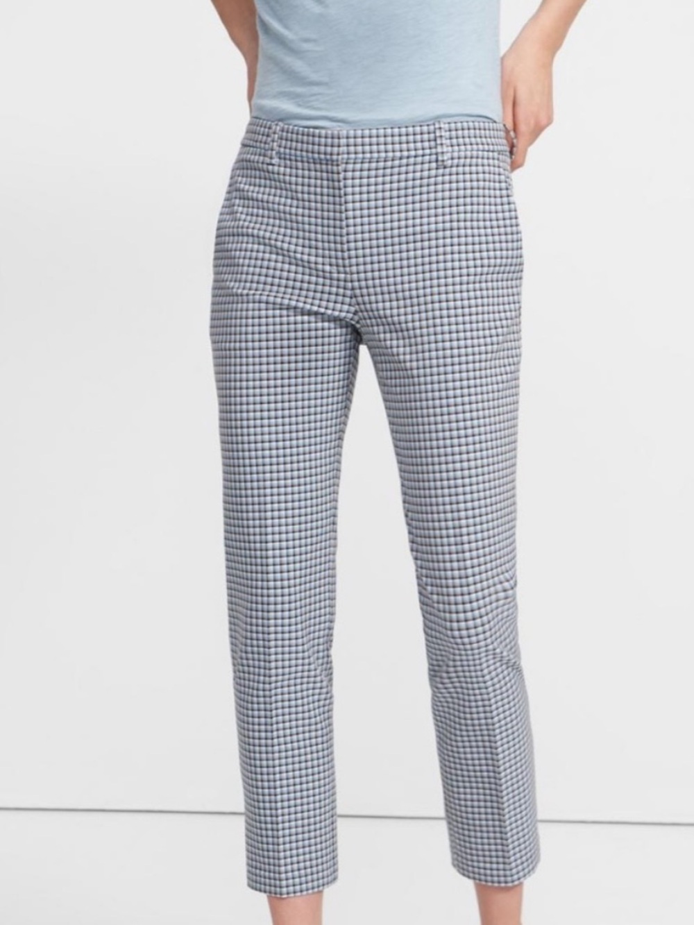 Theory Treeca 4 Checked Crop Trousers Sz 16